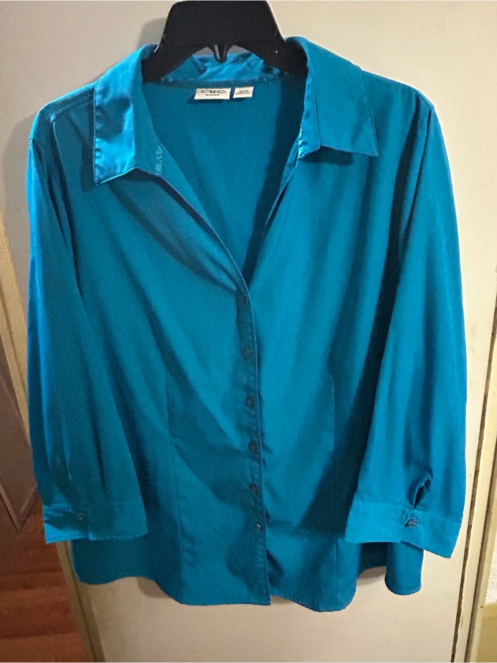 Cato Teal Button-Front Women's Shirt